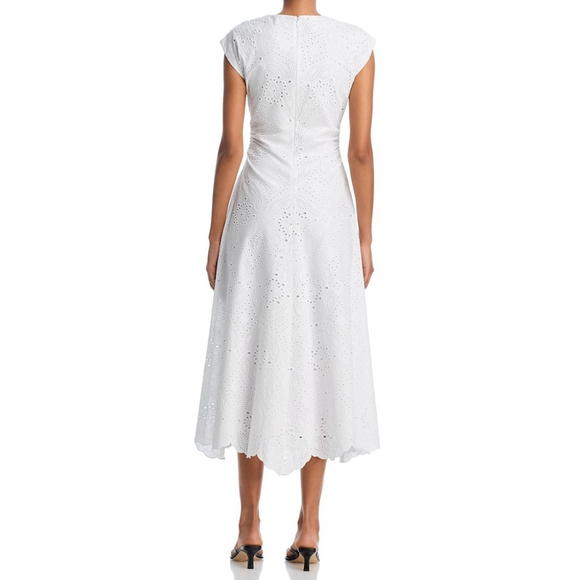 Veronica Beard Aven White Eyelet Midi Dress - Picture 4 of 11